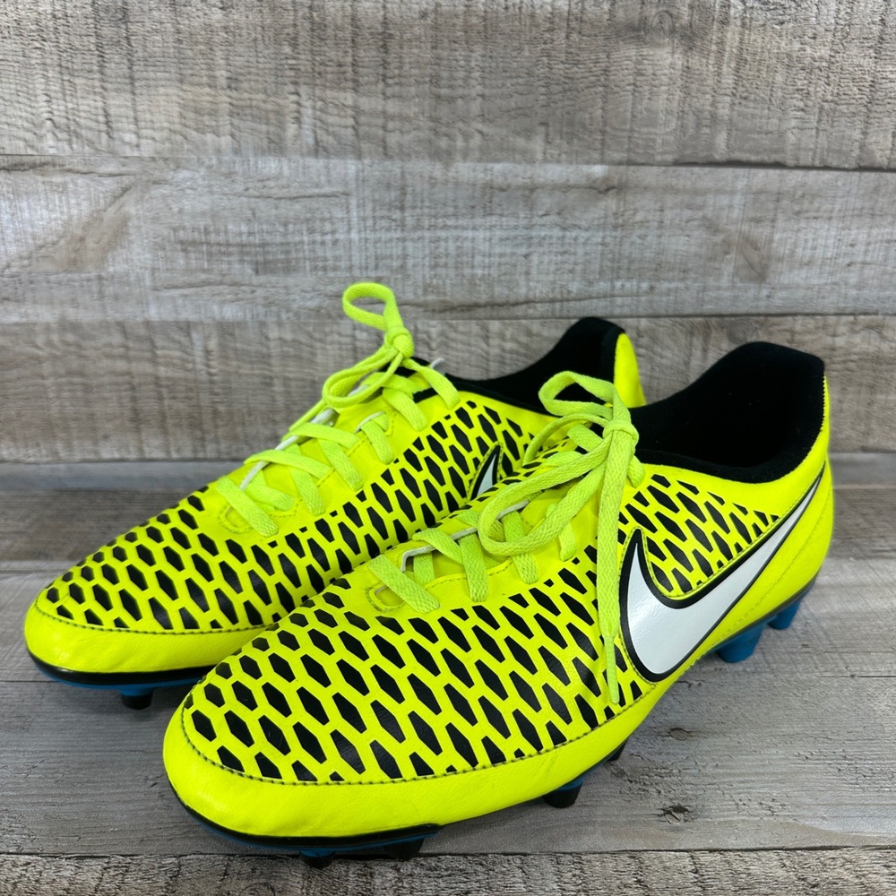 Nike Magista Soccer Cleats World Cup 2015 Volt White Black Blue Lagoon womens 10